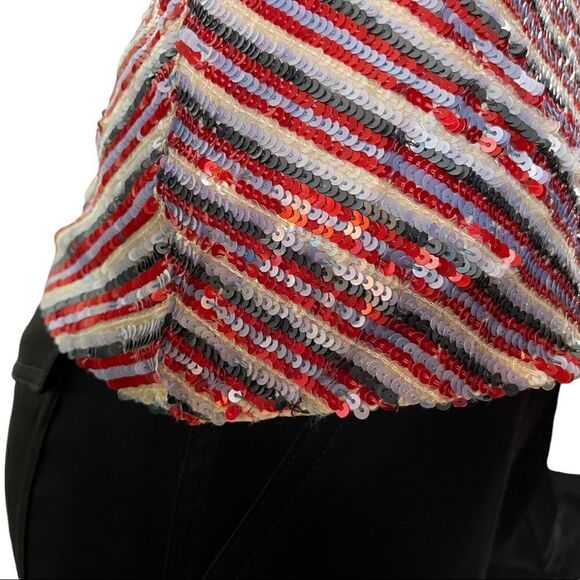 DKNY Sequined Red, White, and Blue Tank Top Good Condition - Picture 10 of 13